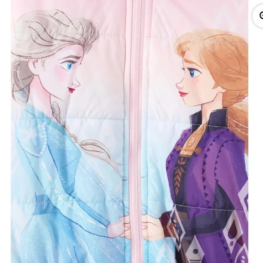 Disney Pink and Blue Frozen Character Jacket Raincoat Girl 2Y- 2T.